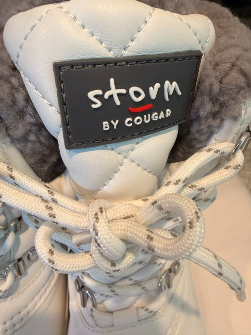 Storm by Cougar Winter Snow Boots White Faux Fur Waterproof Women's Size 8 - Picture 3 of 11